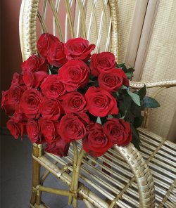 Букет з 25 голландських троянд, 60 см