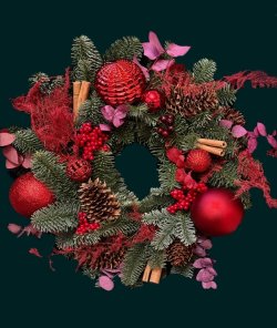 Новогодний венок из живой хвои №37